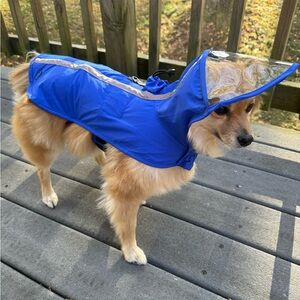 Gooby Dog Raincoat - Beautiful blue color, perfect condition, size small